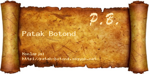 Patak Botond névjegykártya